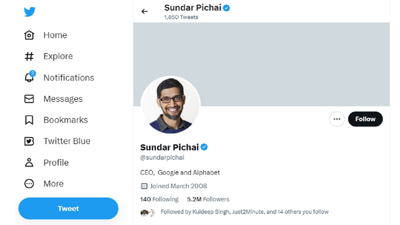 Sundar Pichai Handle