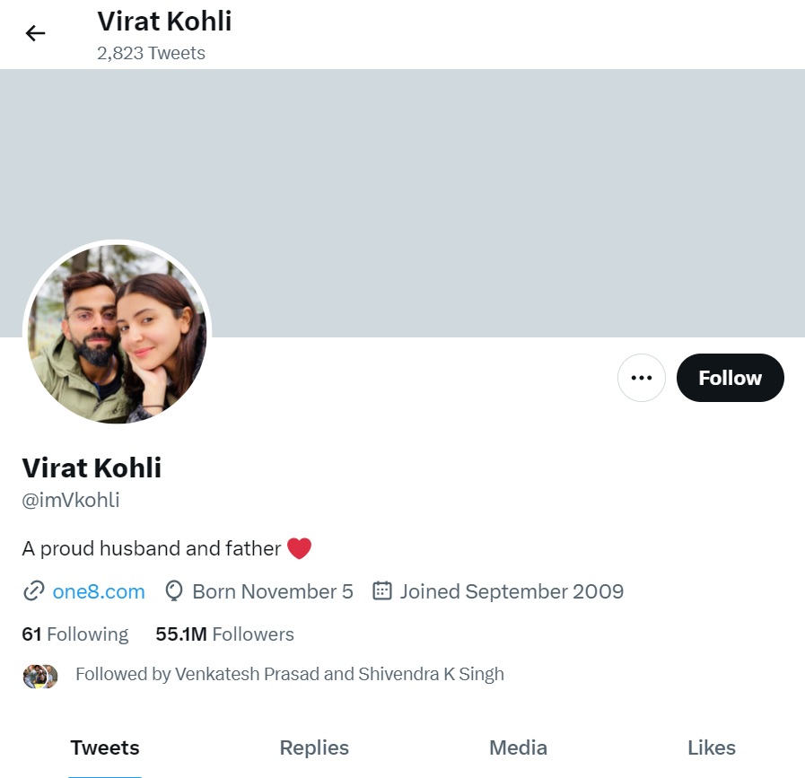 Virat Kohli Tweet